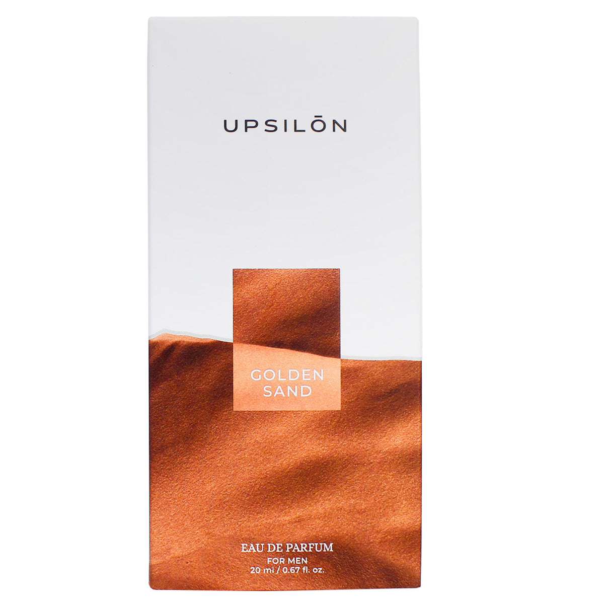 Upsilon Golden Sand Eau de Parfum for Men | 20ml/0.67 fl. oz. | Premium long-lasting fresh fragrance | Luxury men's perfume spray