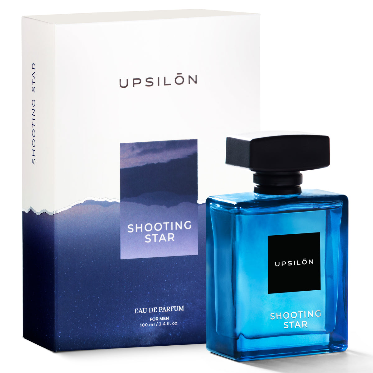 Upsilon Shooting Star Eau de Parfum for Men, 100ml. A premium, long-lasting, fresh, and powerful fragrance spray. Travel-friendly luxury parfum scent