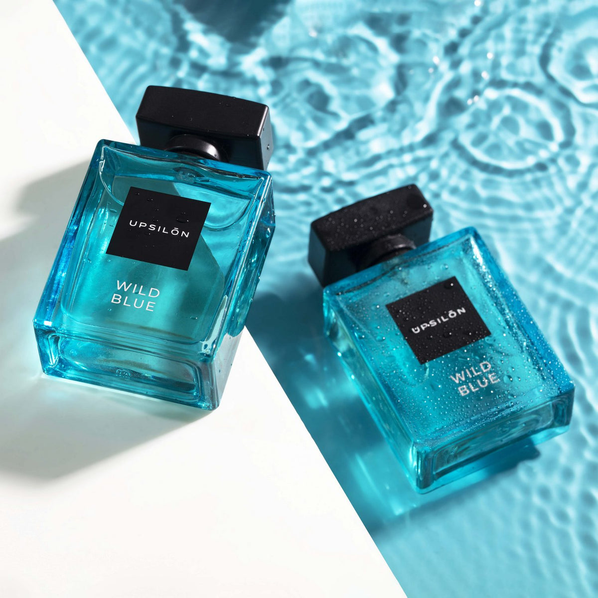 Upsilon Wild Blue Eau de Parfum for men, a fresh and powerful fragrance with citrus and aquatic notes